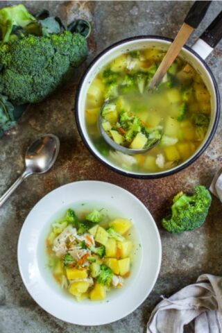 Carrot Pea Chicken Soup